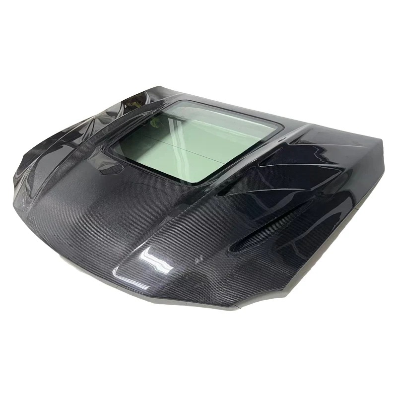 Transparent Glass Carbon Fiber High Quality Black Screw-On Hood Cover for  IS250 IS300 IS350 1999-2005 Car Engine New
